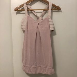Lululemon Size 8 Pink Gray Striped Tank Top